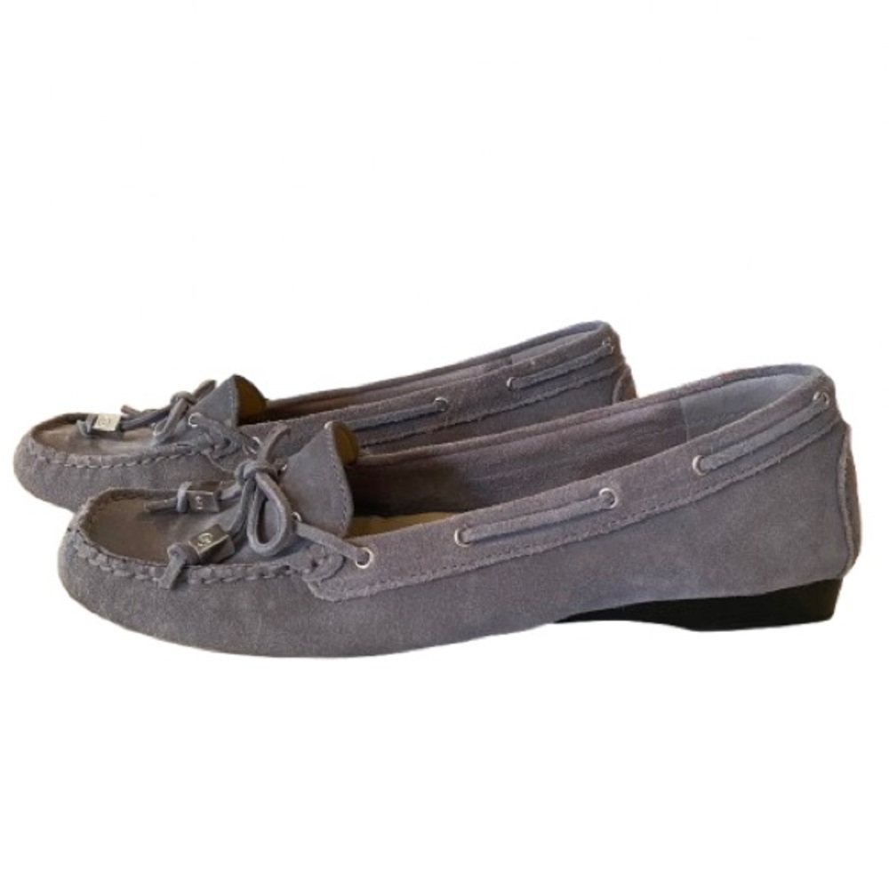 Michael Kors Women’s Suede Flats Size 8.5 Gray Leather Upper Rubber Sole Comfort